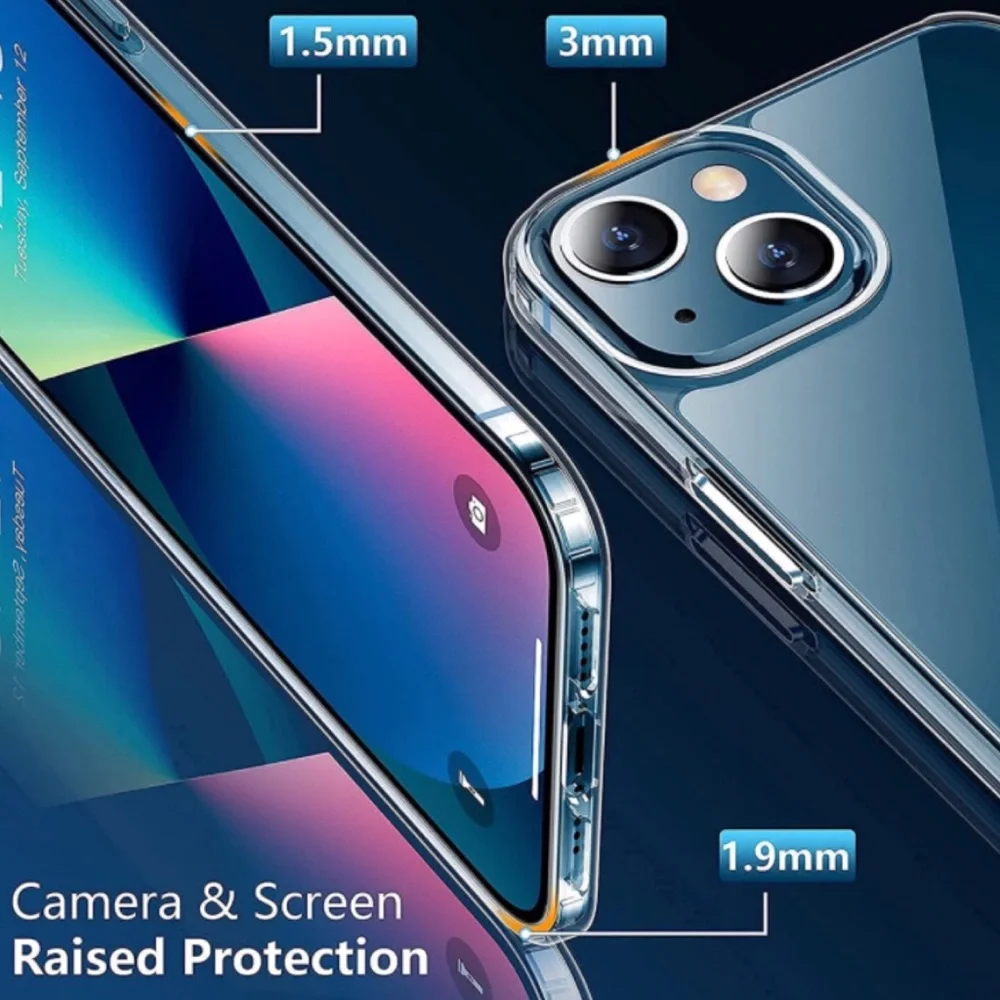 Crystal Clear Slim Thin Transparent Shockproof Protective Case iPhone 13 6.1”